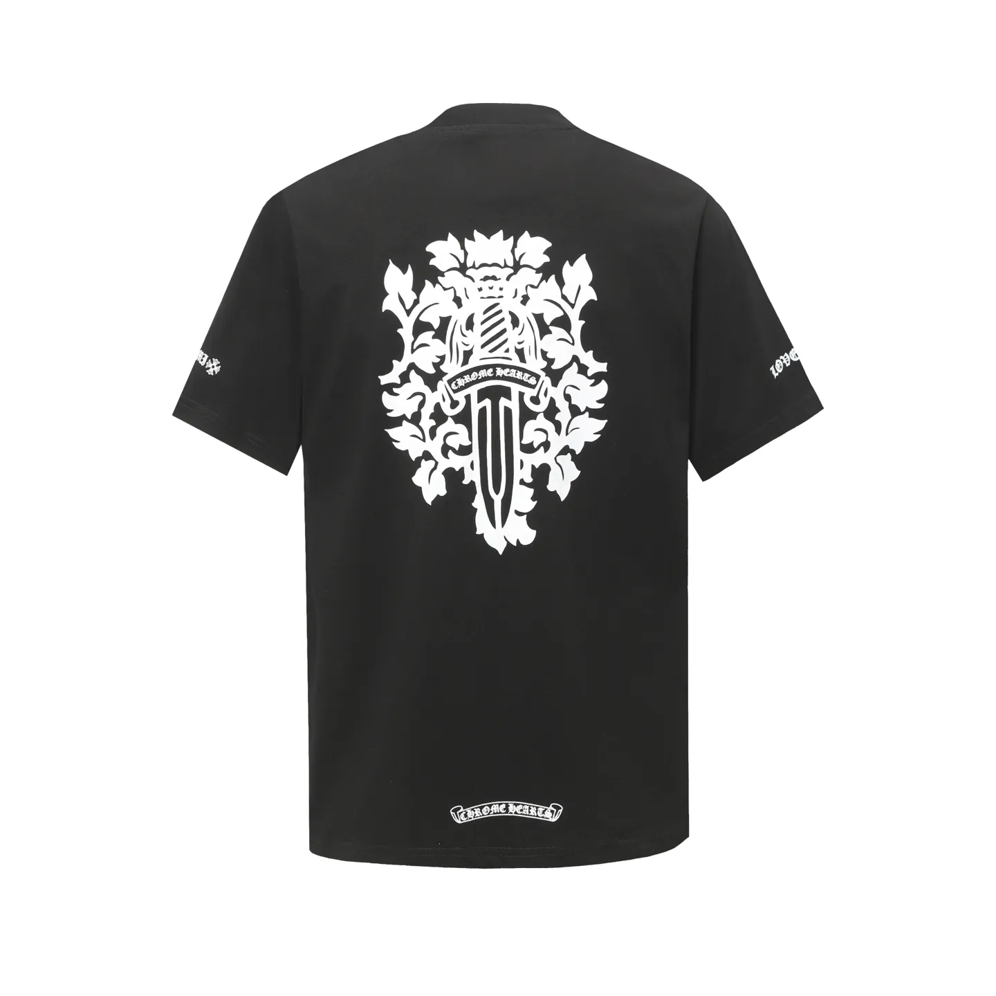 🅿️170 Chrome hearte/Chrome heart ch 25ss Miami limited Sanskrit printed T-shirt short sleeves. A must-have item for daily commuting for men and women in light luxury. The correct version is welcome to compare. Detailed features: ·280 grams of 100% cotton double yarn jersey fabric. ·Special thickened 32 pieces of double-strand 1x1 thread in the same vat. ·Double-needle cross-stitch technology. ·Original main mark washed hangtag. COLOUR: Black White SIZE：s m l xl